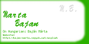 marta bajan business card